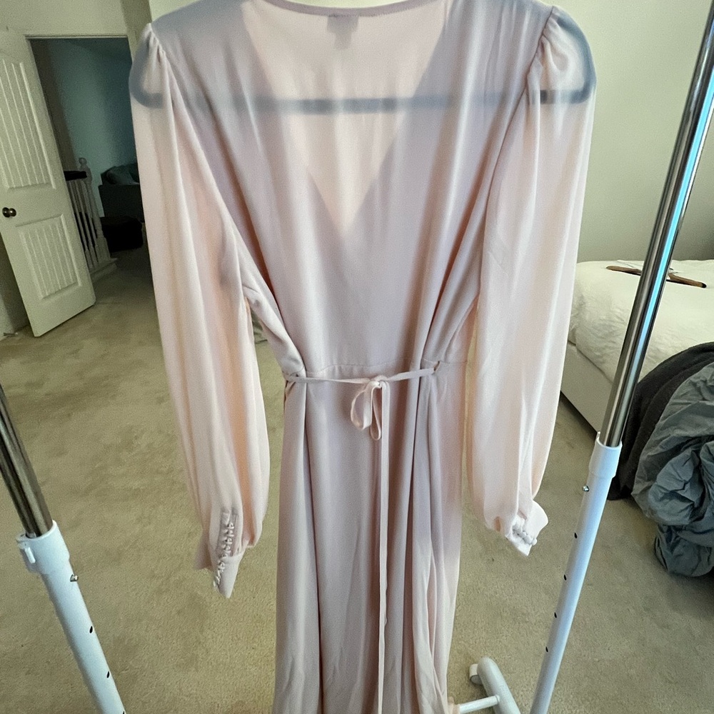 Long crepe wrap dress